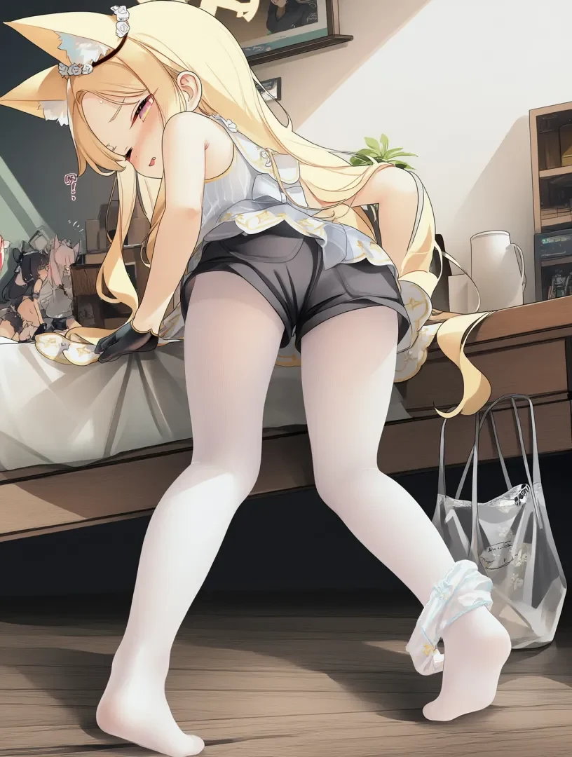 迷糊的萌酱把小胖次穿外边了…