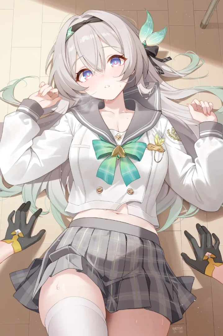 流萤：这件制服，是‘春日手信’哦。虽然以前的我……可能更适合战斗服吧？