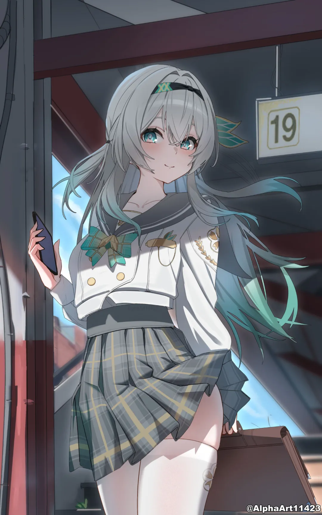 流萤：这件制服，是‘春日手信’哦。虽然以前的我……可能更适合战斗服吧？