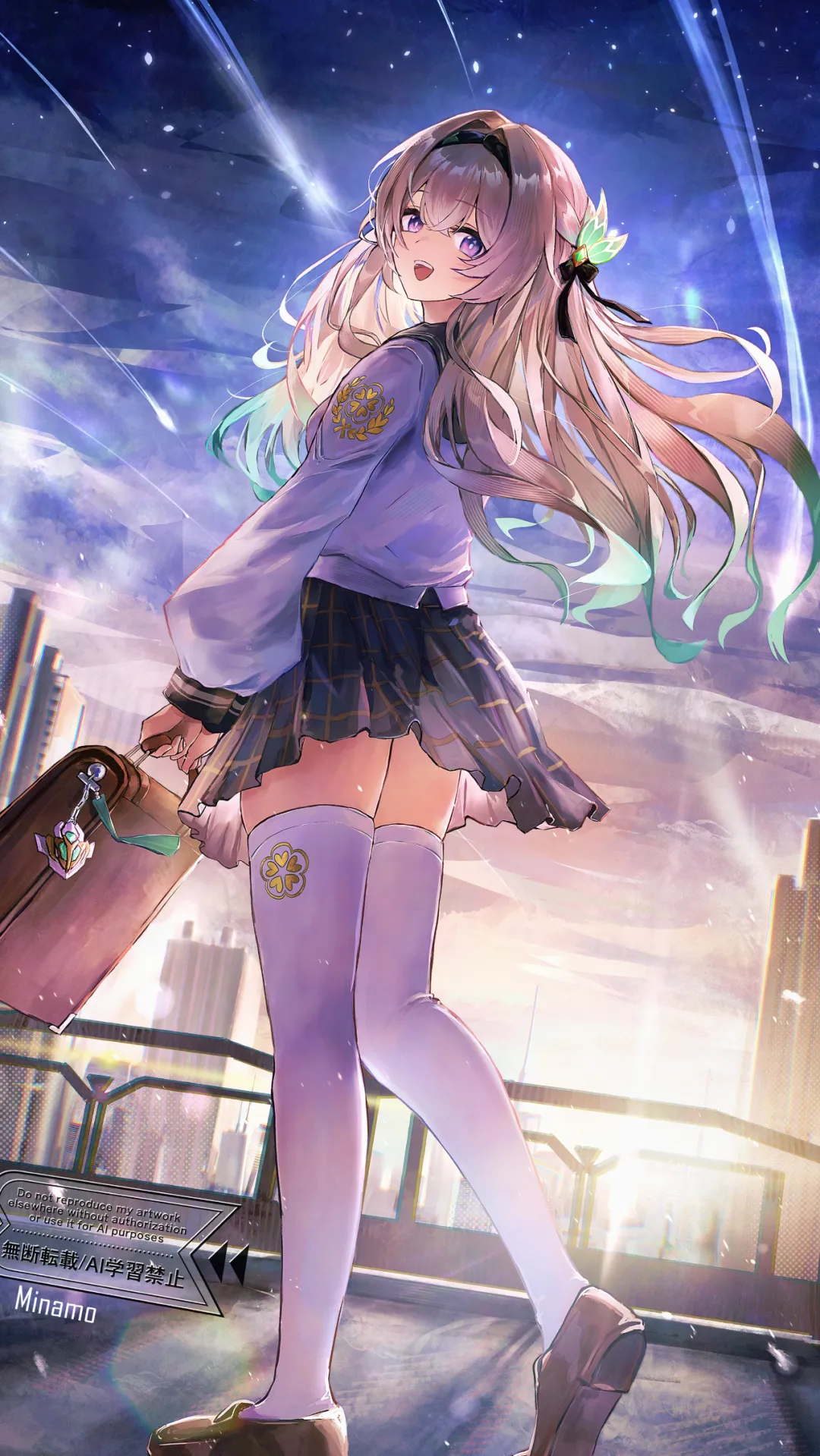 流萤：这件制服，是‘春日手信’哦。虽然以前的我……可能更适合战斗服吧？