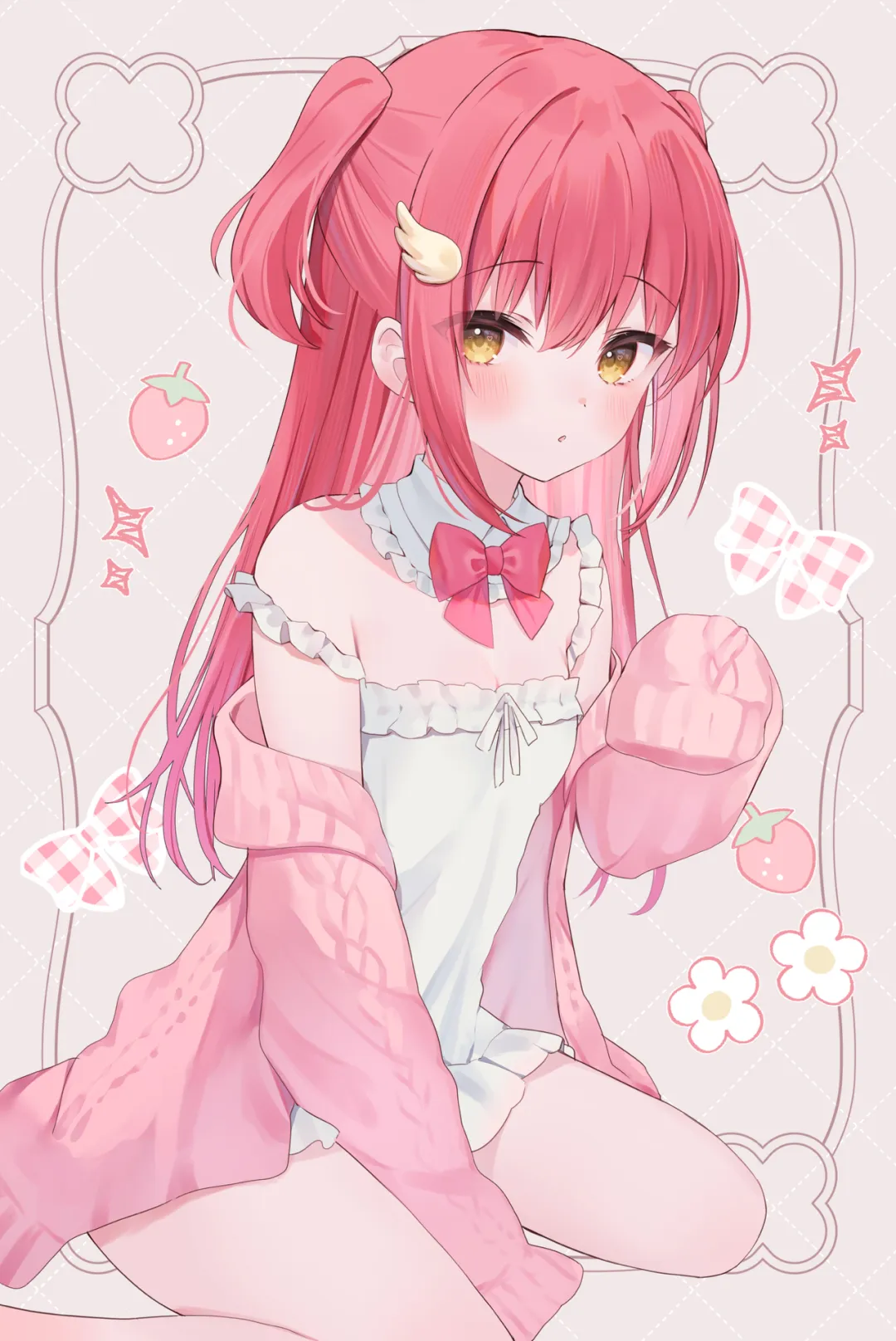 萌酱刚洗完头发…你想闻闻？哒咩哒咩！o(≧口≦)o