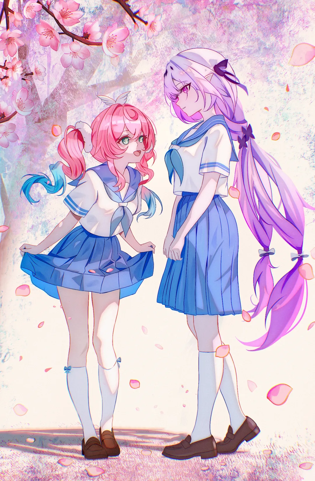 JK版风堇与遐蝶，放学好想和她们一起回家呀！