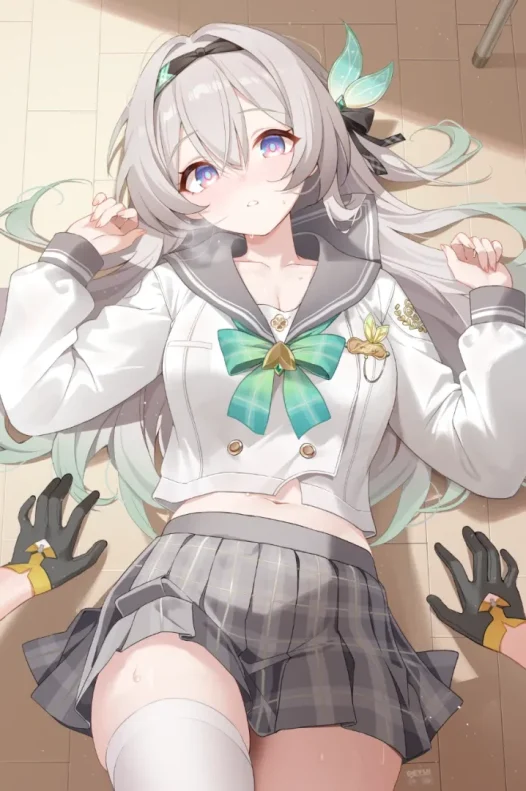 流萤:这件制服,是‘春日手信’哦。虽然以前的我……可能更适合战斗服吧?