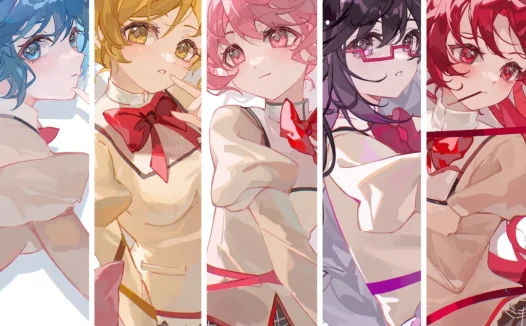 这组《魔法少女小圆》五个角色的插画太美了！