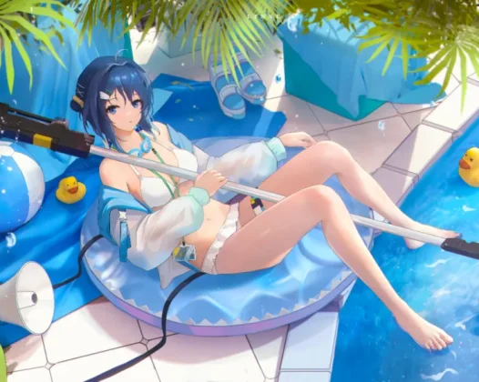明日方舟羽毛笔:博士~防晒油…要涂到肩胛骨这里才行哦?